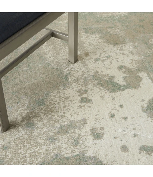 Nourison Twilight Ivory Green TWI06 7ft.9in. x 9ft.9in. Rect. Rug