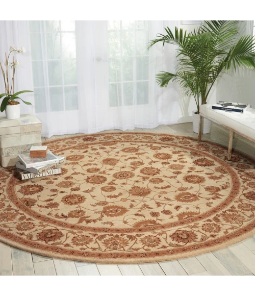 Nourison Home Heritage Hall Beige HE08 9ft. x Round Round Rug
