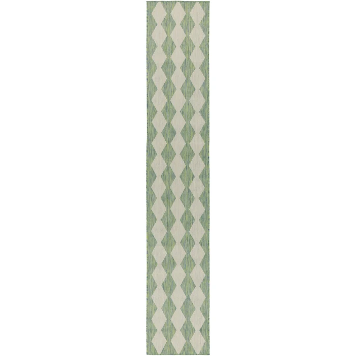 Nourison Positano Blue Green POS04 2 ft. 2 in. X 12 ft. Rect. Rug