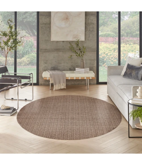 Nourison Tulum Brown TLM01 8 ft. X Round Rug