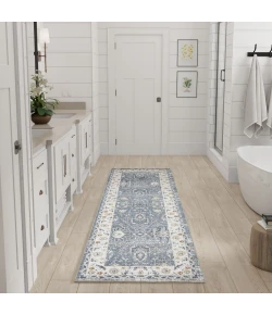 Nourison Home Astra Machine Washable ASW20 Blue 2 ft. 2 in. X 8 ft. Area Rug
