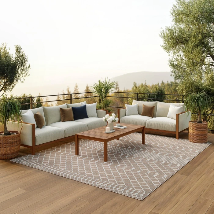 Nourison Positano Beige POS02 9 ft. X 12 ft. Rect. Rug