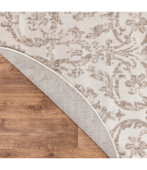 Nourison Jubilant Ivory Beige JUB09 5 ft. 3 in. X Round Rug