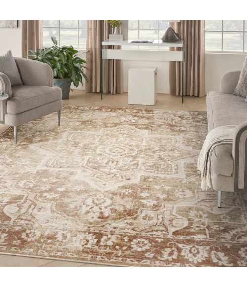 Nourison Astra Machine Washable Rust ASW12 7 ft. 10 in. X 10 ft. Rect. Rug