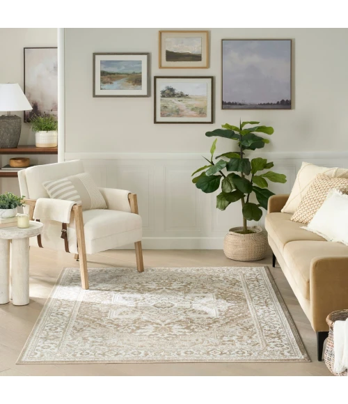 Nourison Dekor Taupe Ivory DEK08 4 ft. X 6 ft. Rect. Rug