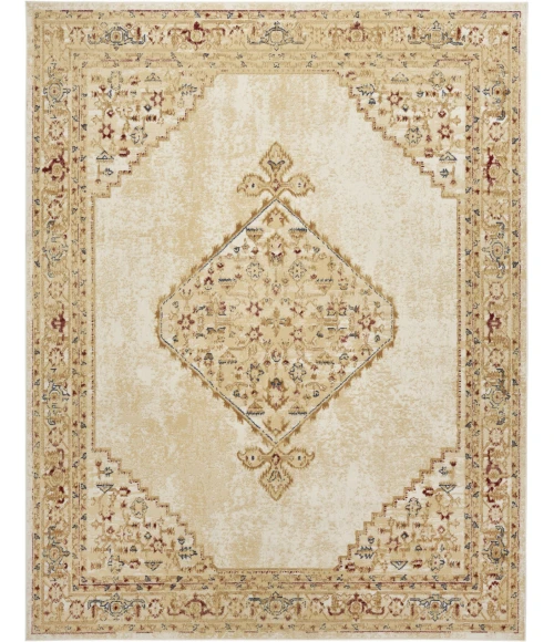 Nourison Grafix Cream Multicolor GRF43 5ft.3in. x 7ft.3in. Rect. Rug
