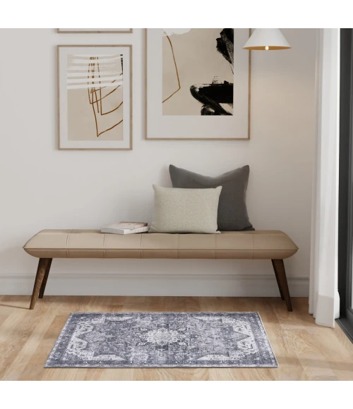 Nourison Nourison Washables Charcoal Grey NWB15 3 ft. X 5 ft. Rect. Rug