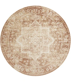 Nourison Home Astra Machine Washable Brown ASW12 7ft.10in. x Round Round Rug