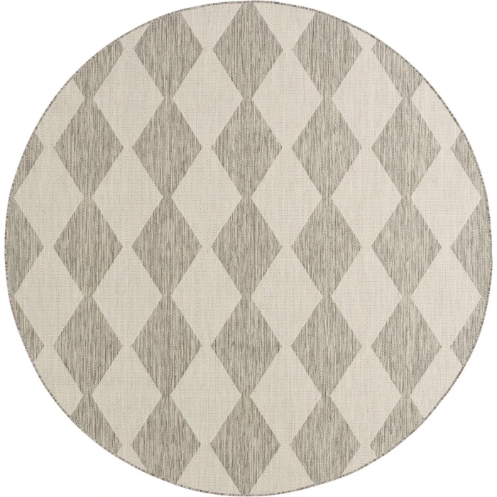 Nourison Positano Light Grey POS04 4ft. Round Rug