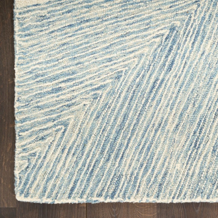 DKNY Pure Angles Ivory Blue ANG01 8 ft. Rect. Rug