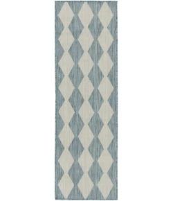 Nourison Home Positano POS04 Aqua 2 ft. 2 in. X 8 ft. Area Rug
