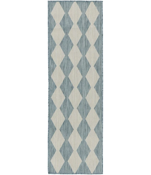 Nourison Positano Aqua POS04 2 ft. 2 in. X 8 ft. Rect. Rug