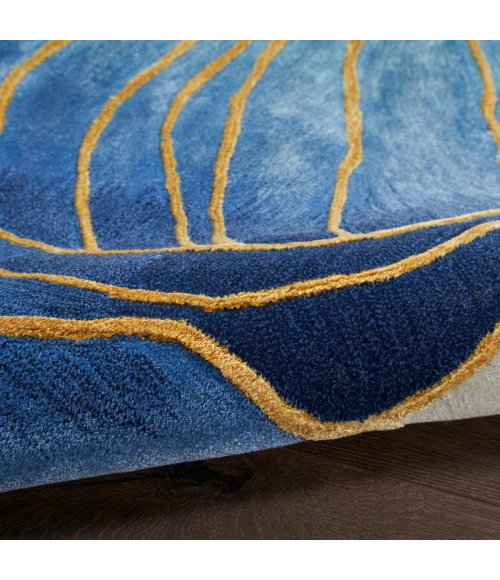 Nourison Prismatic Blue Gold PRS32 2 ft. X 3 ft. Rect. Rug