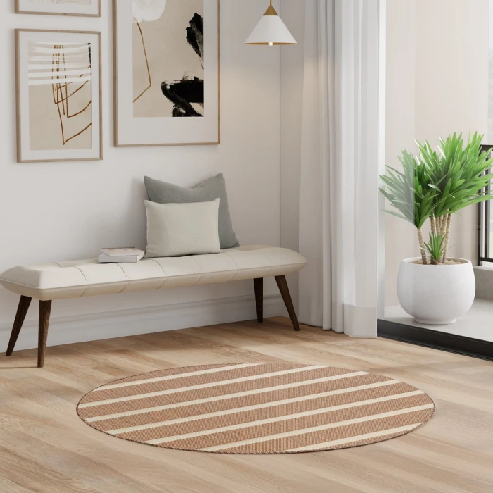 Nourison Positano Jute Ivory POS03 6ft. Round Rug