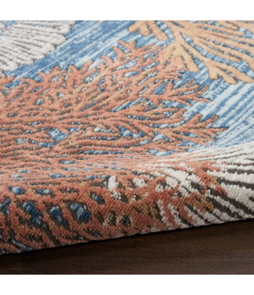 Nourison Seaside Blue Multicolor SDS04 9 ft. X 12 ft. Rect. Rug