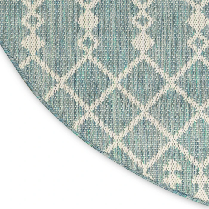 Nourison Positano Aqua POS02 6 ft. X Round Rug