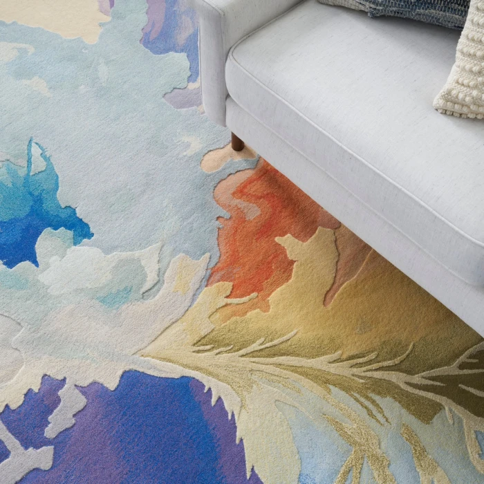 Nourison Prismatic Blue Multicolor PRS37 10 ft. X 14 ft. Rect. Rug