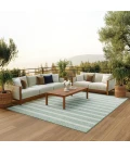 Nourison Positano Blue Green Ivory POS03 6 ft. X 9 ft. Rect. Rug