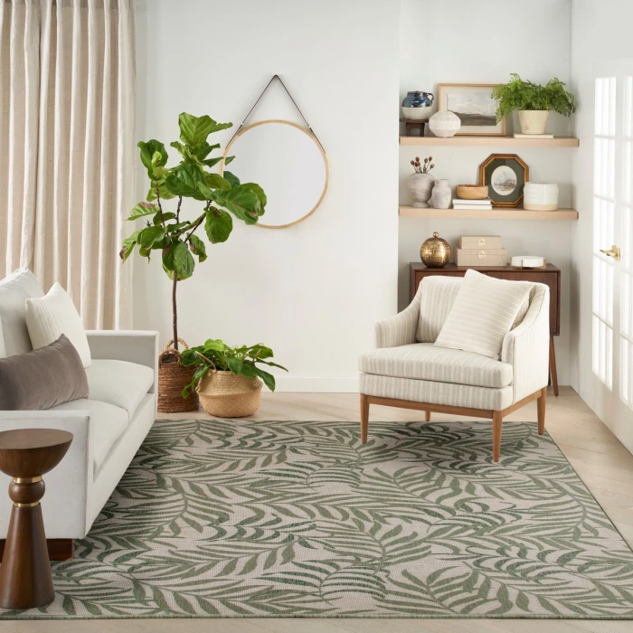Nourison Garden Oasis Ivory Green GOA01 10 ft. X 14 ft. Rect. Rug