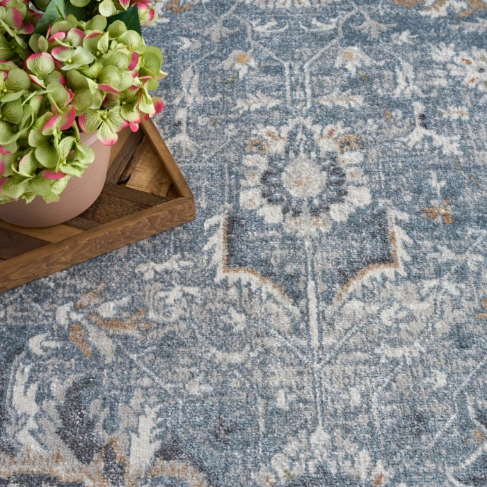 Nourison Astra Machine Washable Blue ASW20 7 ft. 10 in. x 10 ft. Rect. Rug