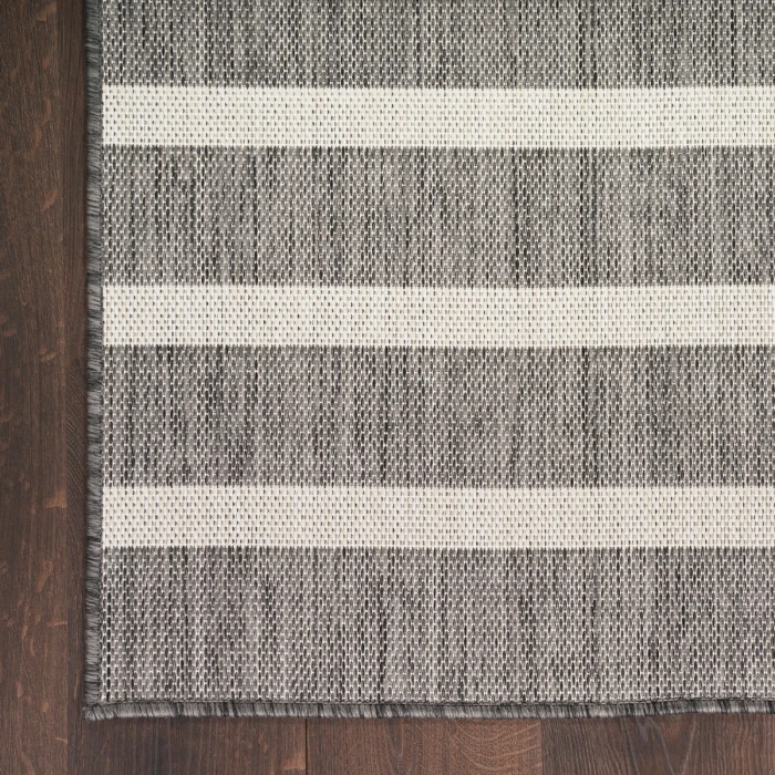 Nourison Positano Charcoal Ivory POS03 6 ft. X 9 ft. Rect. Rug