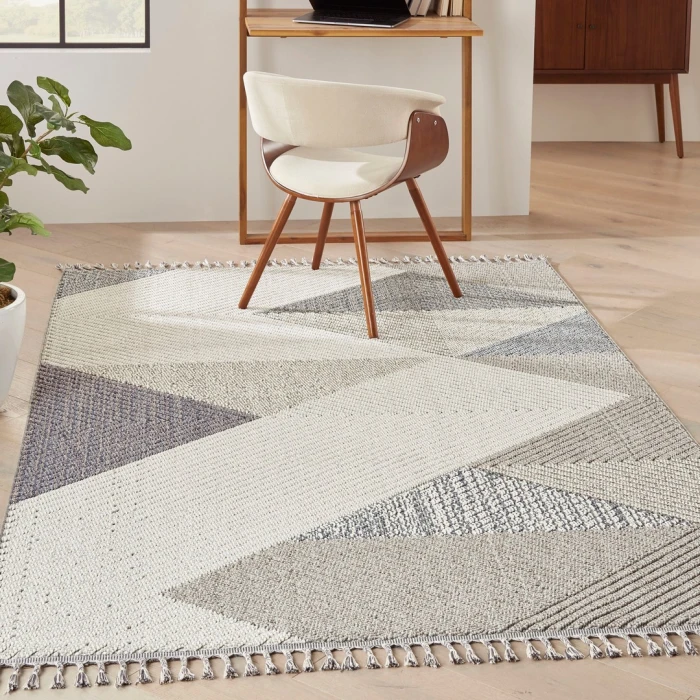 Nourison Paxton Grey Slate PAX04 5ft. 3in. x 7ft. 11in. Rect. Rug