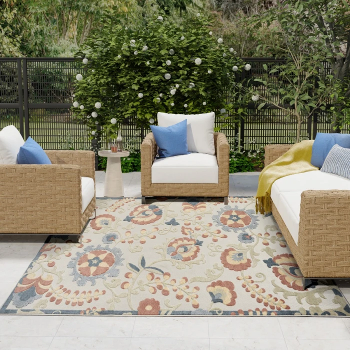 Nourison Aloha Grey Multicolor ALH17 9 ft. X 12 ft. Rect. Rug