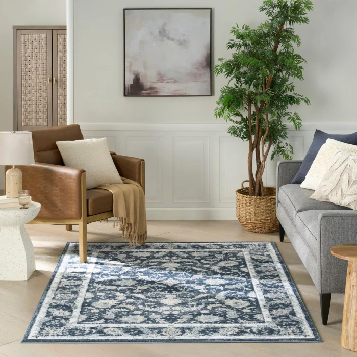 Nourison Dekor Slate/Ivory DEK09 4 ft. X 6 ft. Rect. Rug