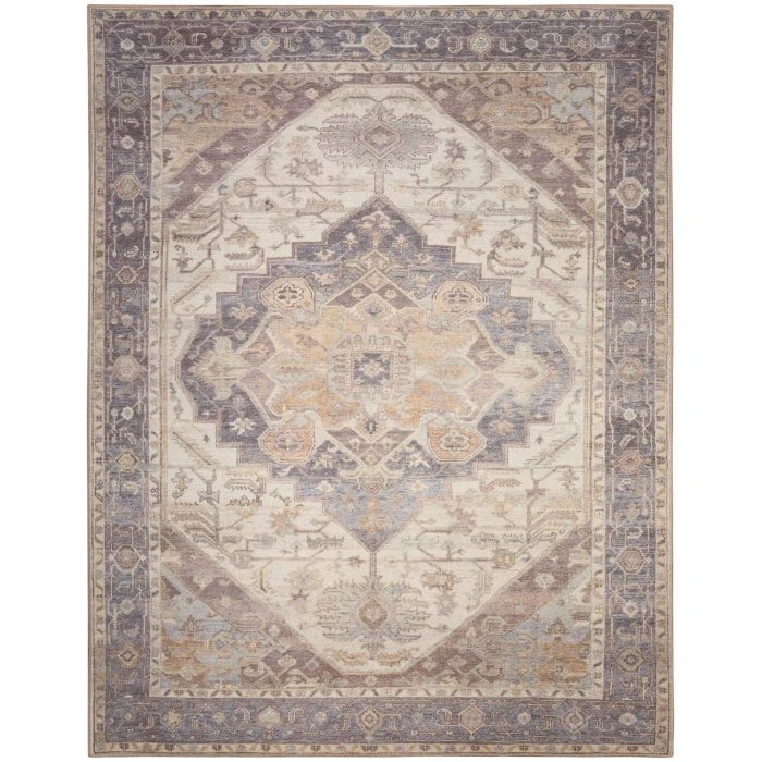 Nourison Vintage Washables Ivory Purple VWS13 9 ft. X 12 ft. Rect. Rug