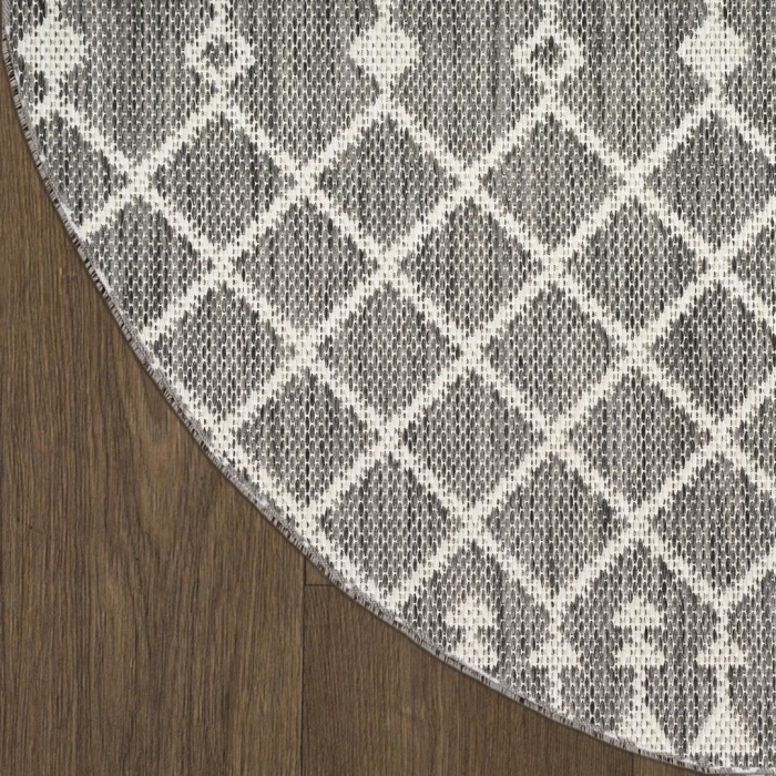 Nourison Positano Charcoal POS02 6ft. Round Rug