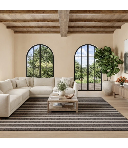 Nourison Positano Charcoal Ivory POS03 12ft. Square Rug