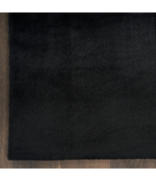 Nourison Soft Plush Rabbit Fur Black SFF01 5 ft. X 7 ft. Rect. Rug