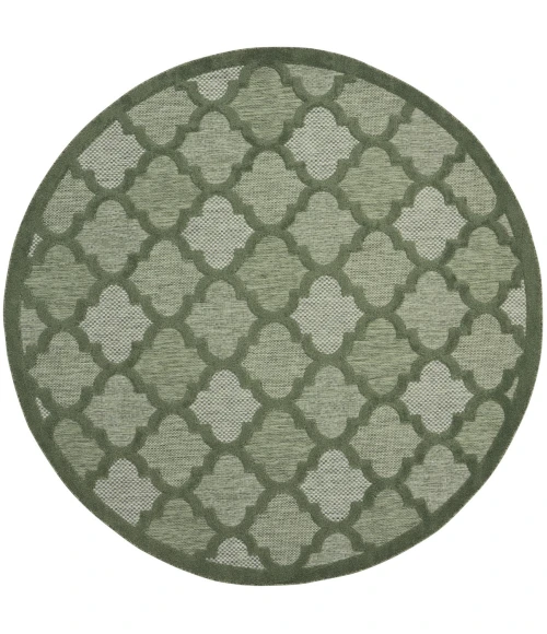 Nourison Easy Care Green NES01 6 ft. X Round Rug