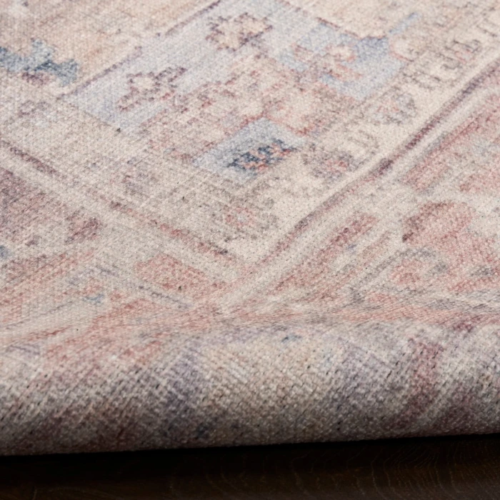 Nourison Vintage Washables Light Blue VWS07 2 ft. 2 in. X 8 ft. Rect. Rug