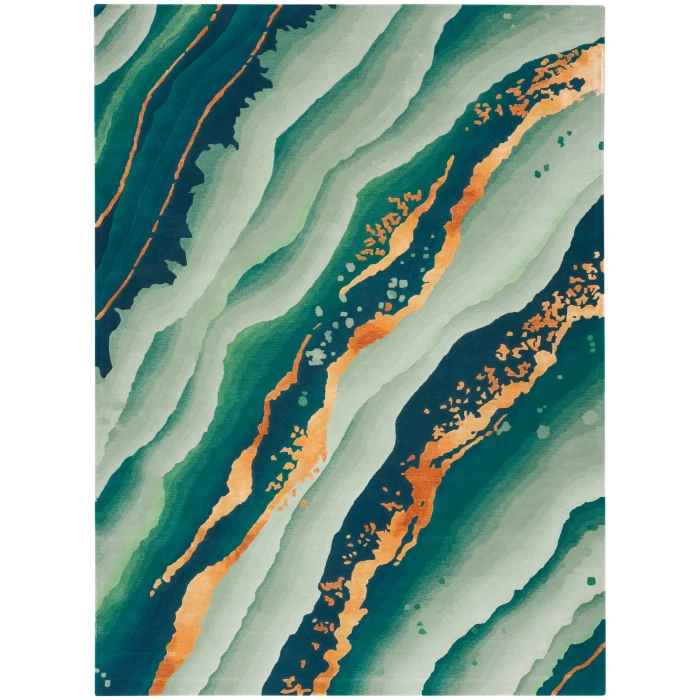 Nourison Prismatic Emerald PRS30 9 ft. X 12 ft. Rect. Rug