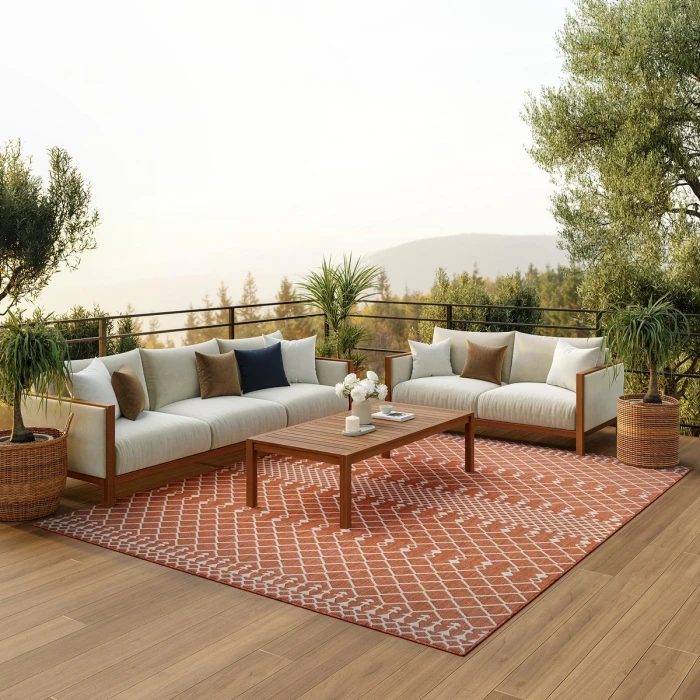 Nourison Positano Terracotta POS02 7 ft. X 10 ft. Rect. Rug