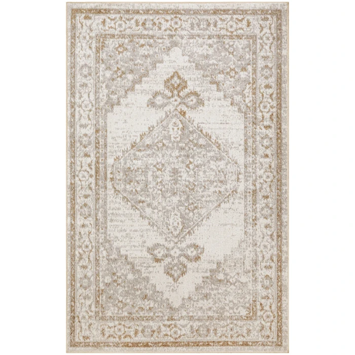 Nourison Astra Machine Washable Grey ASW11 3 ft. 3 in. x 5 ft. Rect. Rug