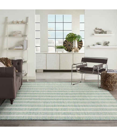 Nourison Positano Blue Green Ivory POS03 8 ft. X 10 ft. Rect. Rug