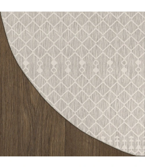 Nourison Positano Light Grey POS02 12ft. Round Rug