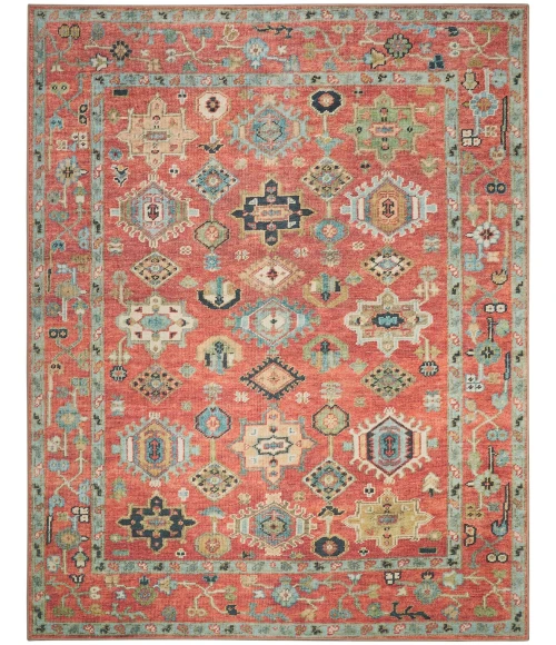 Nourison Vintage Washables Rust Multicolor VWS12 9 ft. X 12 ft. Rect. Rug