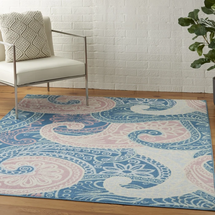 Nourison Home Jubilant Blue JUB13 6ft. x 9ft. Rect. Rug