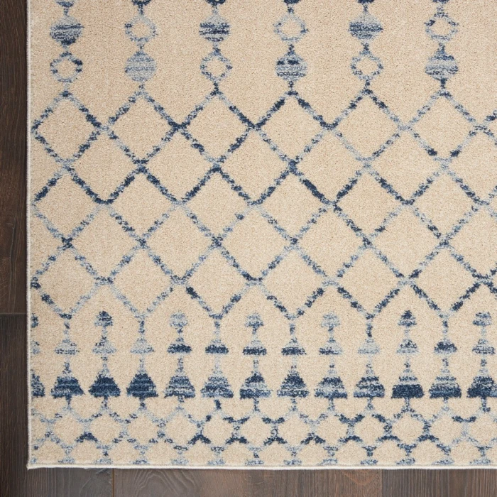 Nourison Palermo Beige Blue PMR03 2ft. 2in. x 7ft. 6in. Rect. Rug