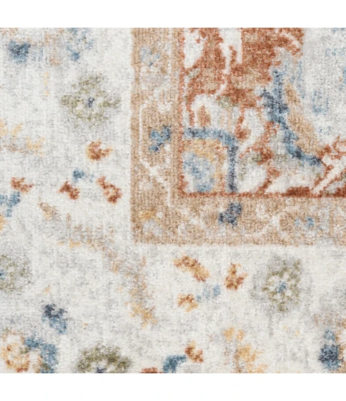 Nourison Astra Machine Washable Rust Ivory ASW20 5 ft. 3 in. X 7 ft. Rect. Rug
