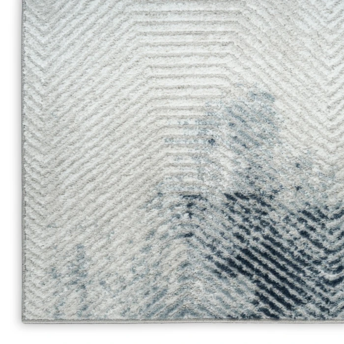 Nourison Dekor Grey Navy DEK04 4 ft. X 6 ft. Rect. Rug