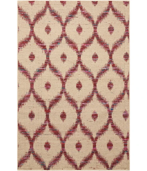 Nourison Home Spectrum Beige Burgundy SPE02 3ft.9in. x 5ft.9in. Rect. Rug
