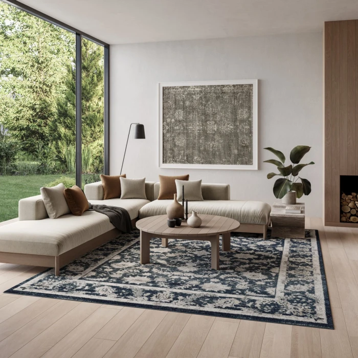 Nourison Dekor Slate Ivory DEK09 7 ft. 10 in. x 9 ft. 10 in. Rect. Rug