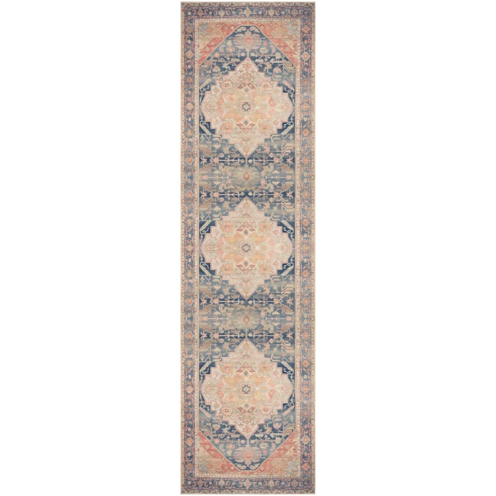 Nourison Vintage Washables Blue Coral VWS13 2 ft. 2 in. X 8 ft. Rect. Rug