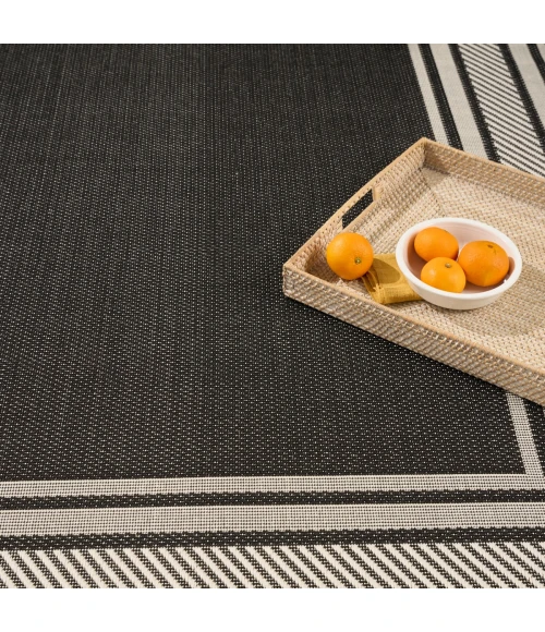 Nourison Horizon Indoor/Outdoor Black HOZ03 4 ft. X 6 ft. Rect. Rug