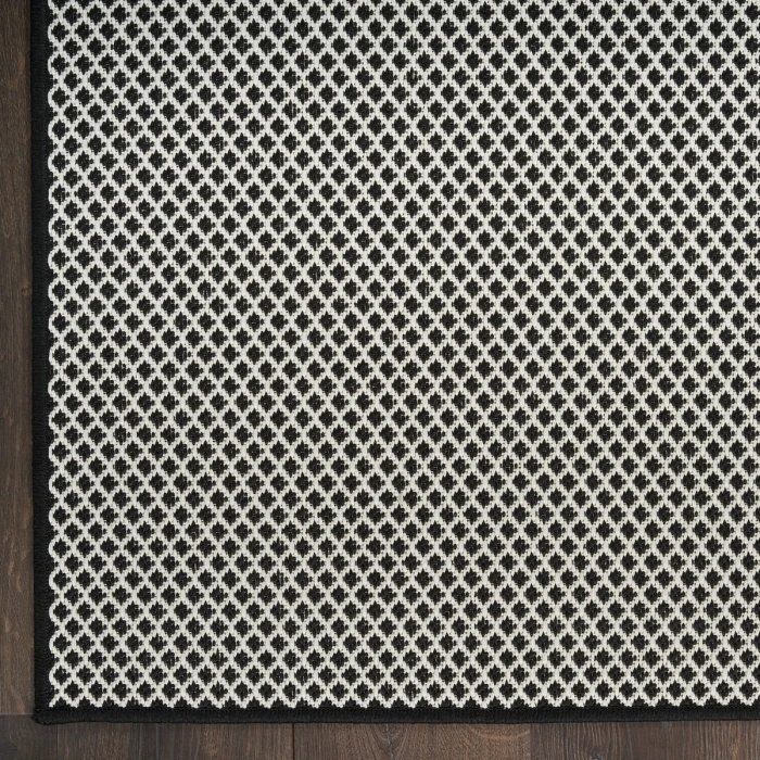 Nourison Courtyard Black White COU01 10 ft. X 14 ft. Rect. Rug