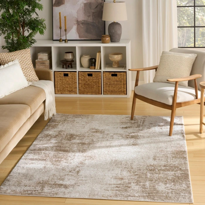 Nourison Dekor Ivory Taupe DEK07 5 ft. 3 in. X 7 ft. Rect. Rug